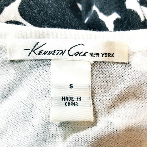 Kenneth Cole Knit Small Sweater Dress Animal print Black Long Sleeve Giraffe - Picture 7 of 9